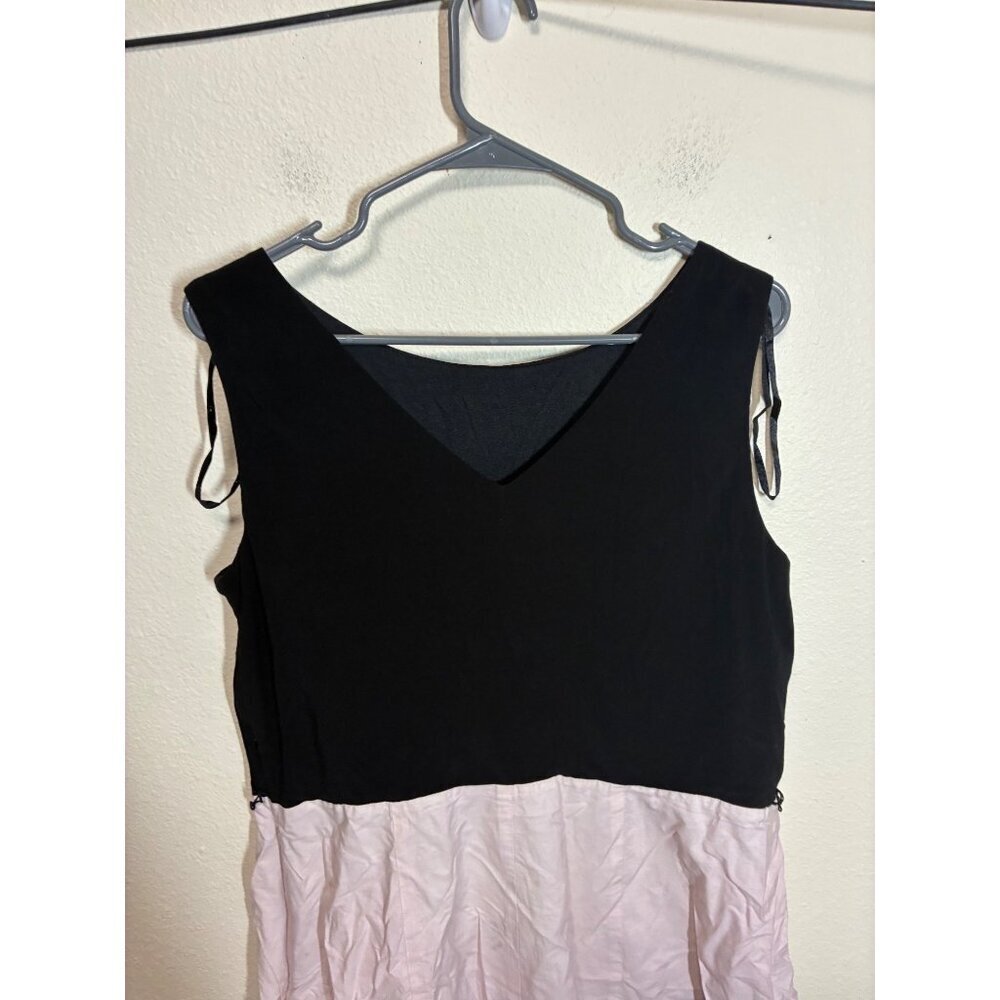 DressBarn Dress Business Casual Boho Floral Sleeveless Black White Size 14W BD1 - Picture 6 of 7